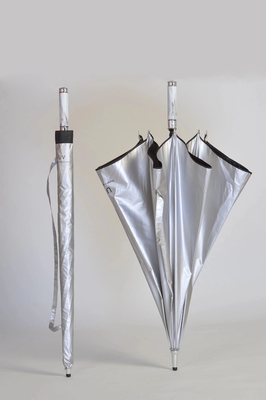 Golf Straight Windproof Paraplu voor Agile Supply Chain Customization in Titanium zilver