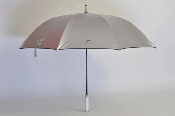Golf Straight Windproof Paraplu voor Agile Supply Chain Customization in Titanium zilver