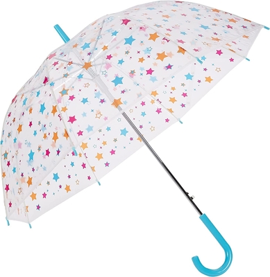 Kinderen Back to School Basics Transparent Bubble Stars Paraplu met Haak Handle