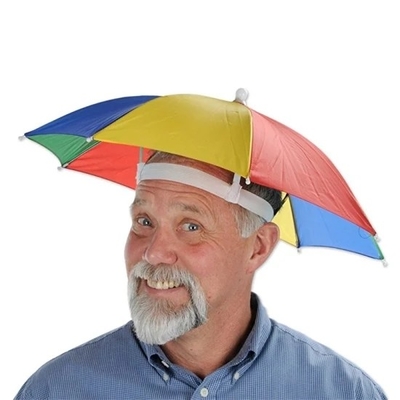 Zonne-UV-bescherming Custom Logo Printing Head Hat Shape Umbrella voor volwassenen en kinderen