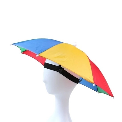 Zonne-UV-bescherming Custom Logo Printing Head Hat Shape Umbrella voor volwassenen en kinderen