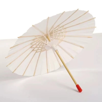 Handgemaakte rekwisieten Wit Japans papieren paraplu met op maat gemaakte ontwerpen Logo drukken