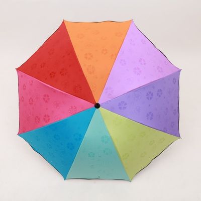 Klappende paraplu met bloemen bloei-effect metalen schacht magie kleuren veranderen alles in 1