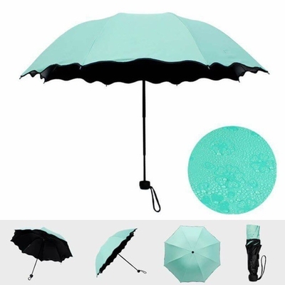 Minimalistisch ontwerpstijl Magische UV-vouwbare zon regen winddichte bloemende paraplu