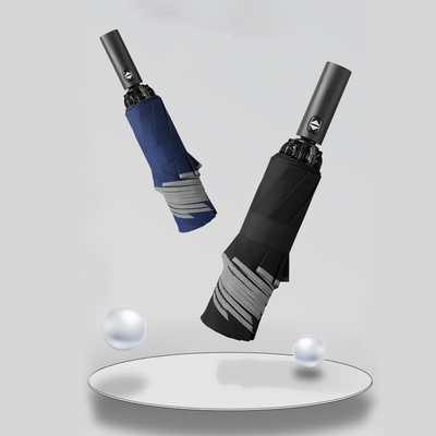 Black Metal Shaft omgekeerde paraplu's met logo's en automatische functie