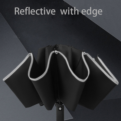 Black Metal Shaft omgekeerde paraplu's met logo's en automatische functie