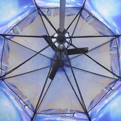 Outdoor Market Repel Paraplu met ingebouwde ventilator en Water Spray Custom Printing