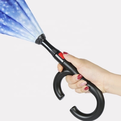Volwassenen Winddicht Opwaarts naar beneden C-vorm Omgekeerde paraplu met Pongee Panel