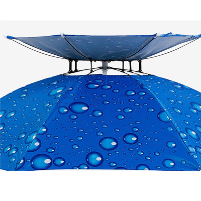 Plastic Handle Double Layers Visserhoed Paraplu voor wandelen en strandactiviteiten