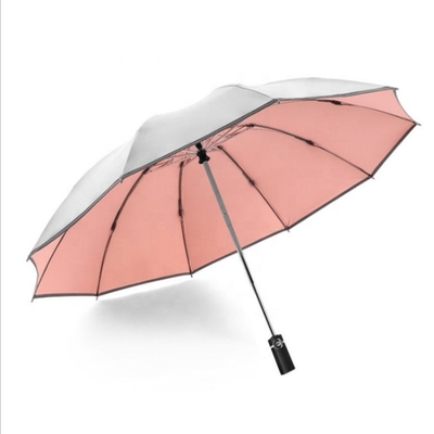 Tech Titanium Zilvercoating Custom Fold Inverted Reverse Umbrella voor stijlvol ontwerp