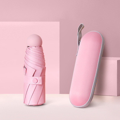 Mini vijfvoudige capsule-paraplu met UV-bescherming en logo-afdruk