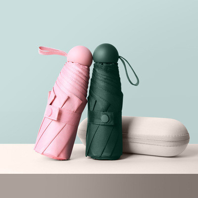 Mini vijfvoudige capsule-paraplu met UV-bescherming en logo-afdruk