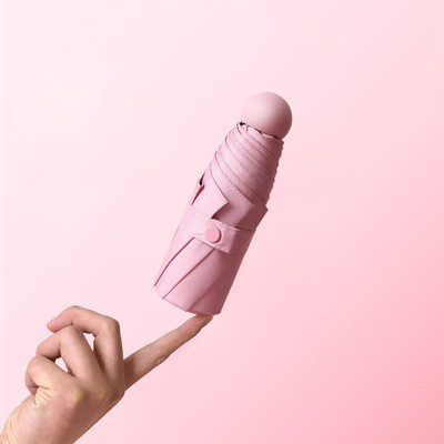 Mini vijfvoudige capsule-paraplu met UV-bescherming en logo-afdruk