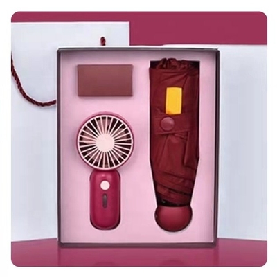 Paraplu Geschenk met Custom Box All in 1 Functie USB Oplaadbare Mini Draagbare Ventilator