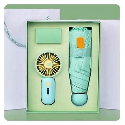 Paraplu Geschenk met Custom Box All in 1 Functie USB Oplaadbare Mini Draagbare Ventilator