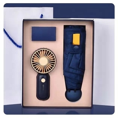 Paraplu Geschenk met Custom Box All in 1 Functie USB Oplaadbare Mini Draagbare Ventilator