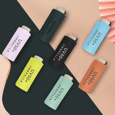 Reis in stijl met Super Mini Pocket Anti UV paraplu Gouden metaal glasvezel ribben