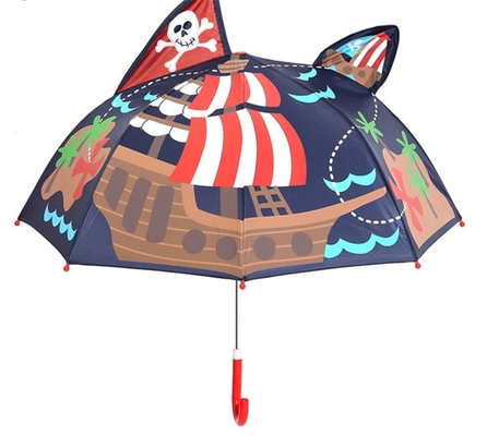 Open Diameter 90cm 19 inch 8K 190T Pongee Kids paraplu met oren Gepersonaliseerd en schattig