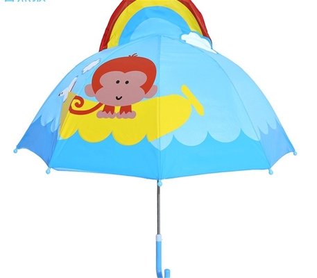 Open Diameter 90cm 19 inch 8K 190T Pongee Kids paraplu met oren Gepersonaliseerd en schattig