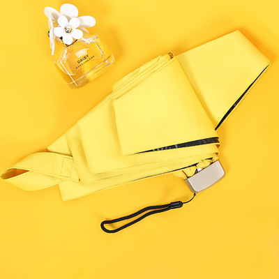 Drop Shipping Zwarte UV-coating Pongee Mini Capsule Pocket Paraplu voor zonbescherming