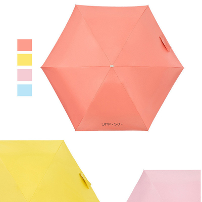 Drop Shipping Zwarte UV-coating Pongee Mini Capsule Pocket Paraplu voor zonbescherming