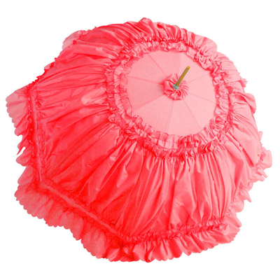 8K stalen ribben semi-automatische prinses kant paraplu's voor vrouwen Roze kleur Custom logo