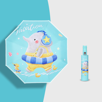 Volwassenen Uniek Patroon Zelfvouwbare Zonne Regen Kinderen Paraplu met Rubber Coated Handle