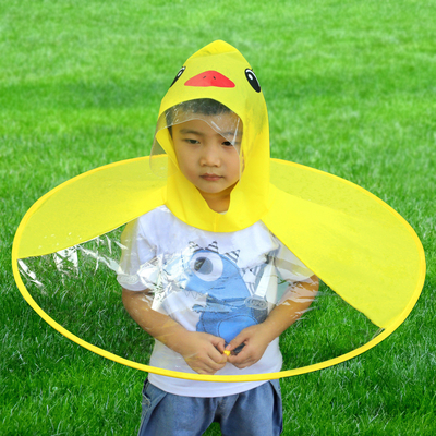 Custom Logo Printing UFO Transparent Waterdicht Poncho voor kinderen Volwassenen leeftijdsgroep