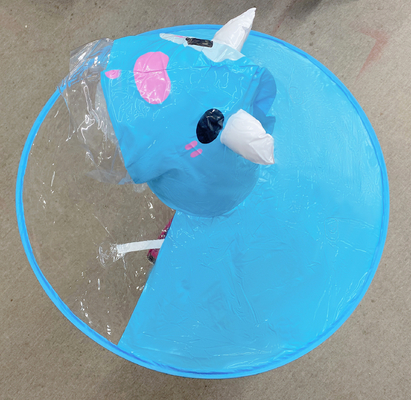 Custom Logo Printing UFO Transparent Waterdicht Poncho voor kinderen Volwassenen leeftijdsgroep