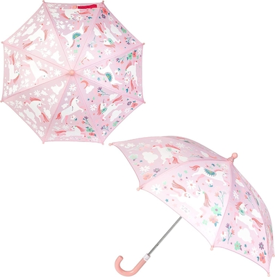 8K Hook Handle Kinderparaplu PVC stof met kleurverandering schattig en cool ontwerp
