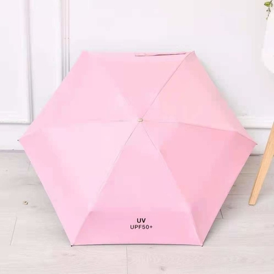 87cm Open Diameter UV Bescherming Mini Size Paraplu met Gouden Metalen Glasvezel Ribben