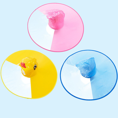 Gele eend regenjas en cartoon paraplu set voor kleuterschool Kinderen buiten plezier
