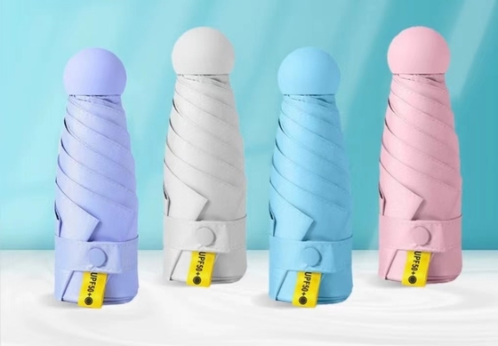 Roze paraplu 5 vouwbare mini-zakkapsel Paraguas de Lluvias met stalen frame