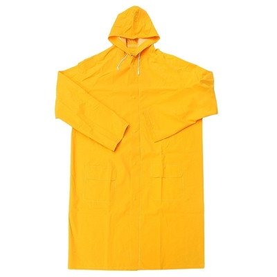 OXFORD CLOTH Custom waterdicht dik zwaar pvc polyester volwassen gele regenjas