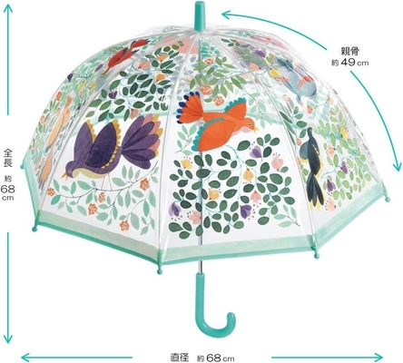 Japan Stijl Waterdicht Kinderen Paraplu Volledige Print Glasvezel Frame Haak Handle