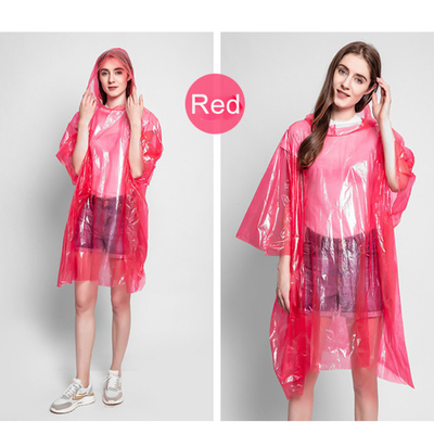 Waterdicht wegwerpregenkleding voor vrouwen Volwassenen Doorzichtig Kleurrijk Plastic Opvouwbaar