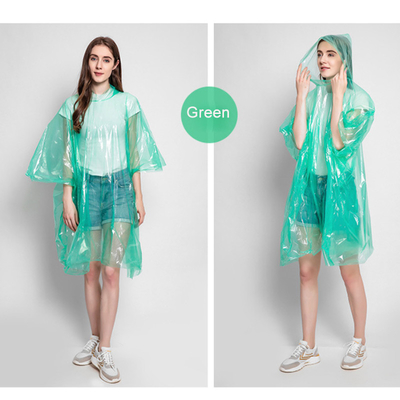 Waterdicht wegwerpregenkleding voor vrouwen Volwassenen Doorzichtig Kleurrijk Plastic Opvouwbaar