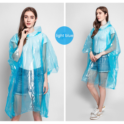 Waterdicht wegwerpregenkleding voor vrouwen Volwassenen Doorzichtig Kleurrijk Plastic Opvouwbaar