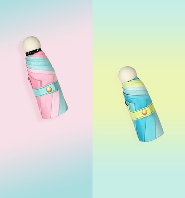 Nieuwheid Creatieve Gradient Morandi Kleur Stijlvol 50% Opvouwbare Zonnebrandstof Pocket Paraplu