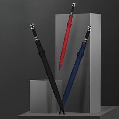 190T Pongee Golf Straight Pole Paraplu voor regen en zon Custom Logo Reclame