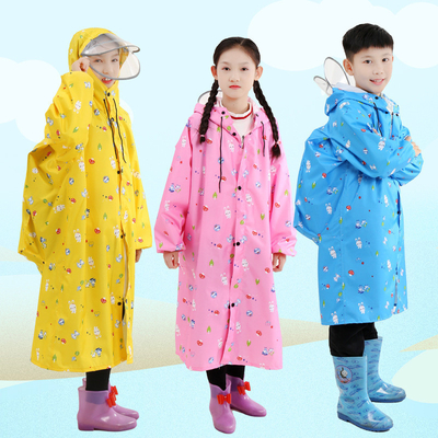 Transparante lange regenjas regenjas met twee randen kinderregenjas met één stuk poncho