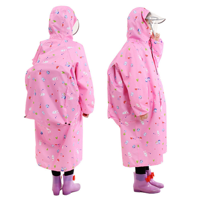 Transparante lange regenjas regenjas met twee randen kinderregenjas met één stuk poncho