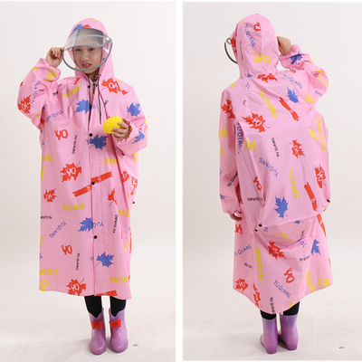 Transparante lange regenjas regenjas met twee randen kinderregenjas met één stuk poncho