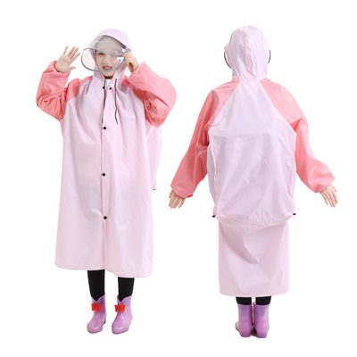 Transparante lange regenjas regenjas met twee randen kinderregenjas met één stuk poncho