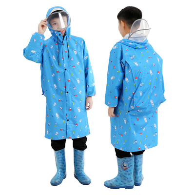 Transparante lange regenjas regenjas met twee randen kinderregenjas met één stuk poncho