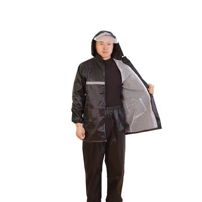 Persoonlijke regenjas zwart blauw polyester polyester PVC-coating voor mannen voor het rijden op een motor