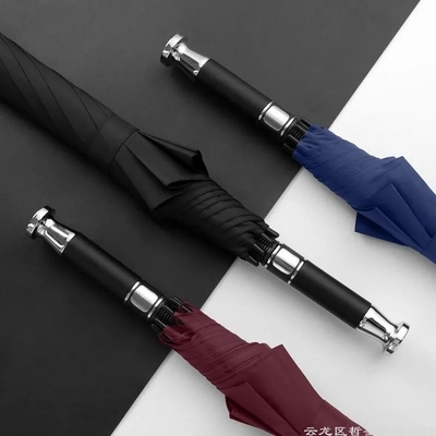 Vervaardigers van 27 inch vinyl golfparaplu's met lange hendel en logo drukwerk