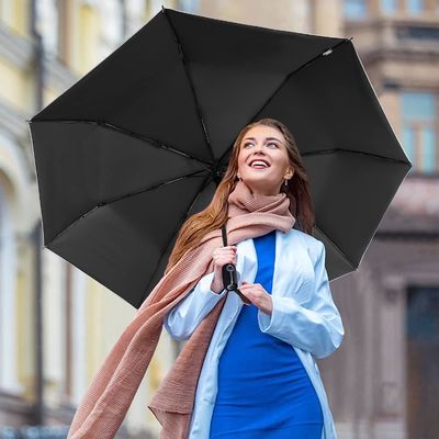 Polyester UPF 50 Winddicht Zonbescherming Reizende paraplu 46&quot; Zilveren coating Auto paraplu