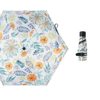 Goud gecoate metalen schacht Diy paraplu Japanse en Koreaanse stijl 5voudige mini UV zak