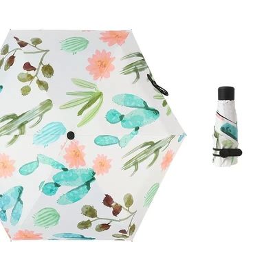 Goud gecoate metalen schacht Diy paraplu Japanse en Koreaanse stijl 5voudige mini UV zak